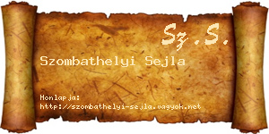Szombathelyi Sejla névjegykártya